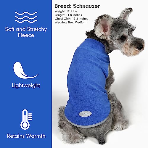 2 Pack Fleece Dog Sweater Pullover Lightweight Reflective Jacket (XX-Large / Blue & Mist Blue)