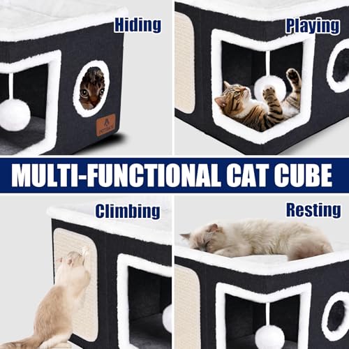 Cat Beds for Indoor Cats (Dark Grey / Single)