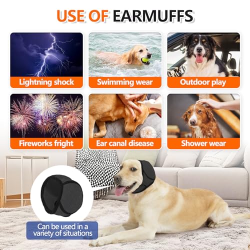 Dog Ear Muff Waterproof Noise Canceling Ear Protection (Grey / Small)