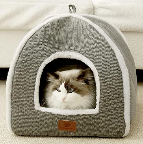 Cat Beds for Indoor (Grey / 17.5"D x 17.5"W x 17.5"H)