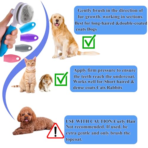 Self Cleaning Slicker Brush (1Pack Blue)