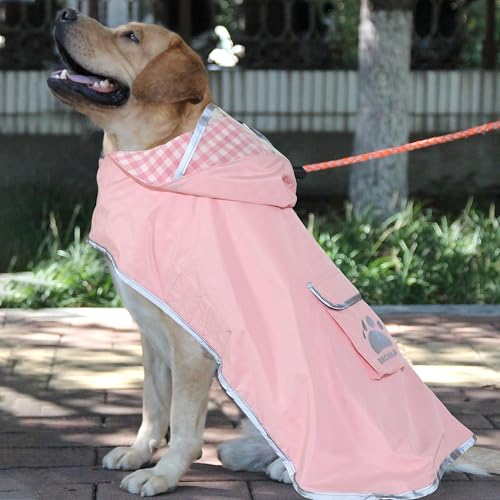 Dog Raincoat Reversible (Pink / XX-Large(55-77lb))