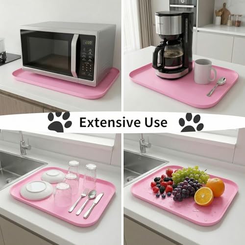 Waterproof Silicone Pet Feeding Mat Pink with Raised Edge (60 x 40 cm / Pink)