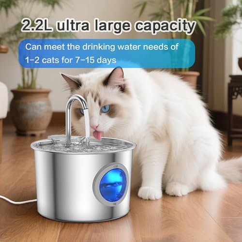 Cat Water Fountain Advanced 304 Stainless Steel 2.2L