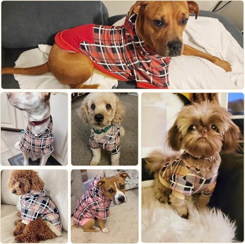 Plaid Dog Hoodie (Large / Green)