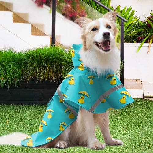 Large Dog Raincoat Adjustable (Large (Pack of 1) / Lake Green)