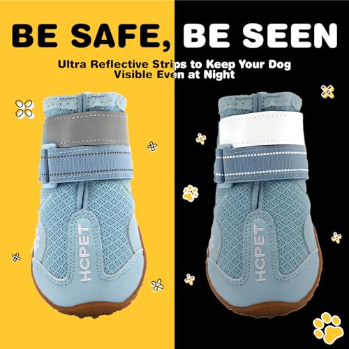Dog Boots Dog Shoes for Large Dogs (Blue / Width 1.77 in)