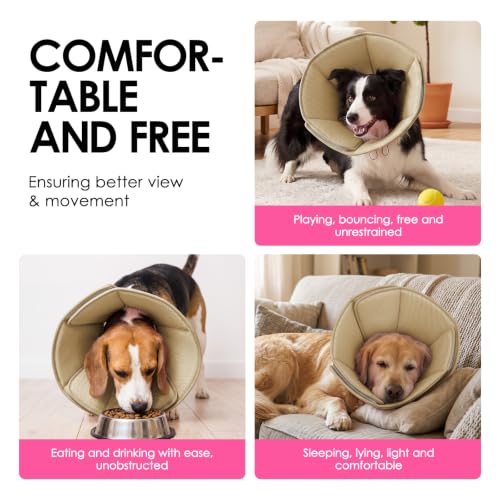 Soft Dog Cone Collar (Khaki / Small)