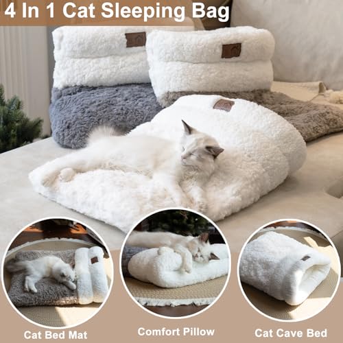 Self Warming Cat Cave Bed (grey)