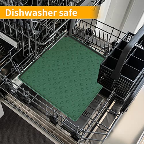 Pet Placemat for Dog and Cat (11.8"L x 11.8"W / Hunter Green)