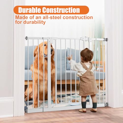 29" 42.5" Baby Gate for Stairs (White / 29-42.5"Wide, 30"Tall)
