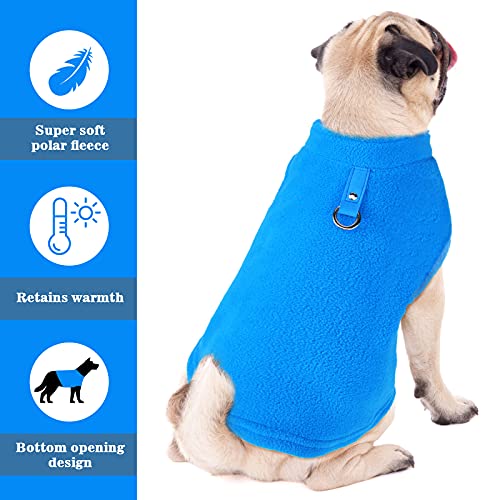4 Pcs Fleece Dog Sweater Vest (Gray, Green, Purple, Blue / M)