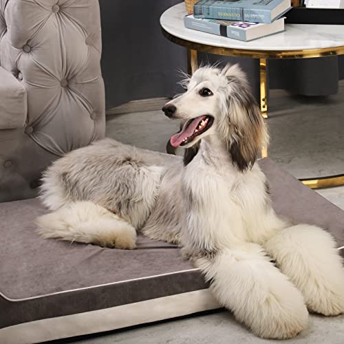 Orthopedic Dog Beds for Large Dogs (46.0"L x 28.0"W x 8.0"Th / Slate Gray)