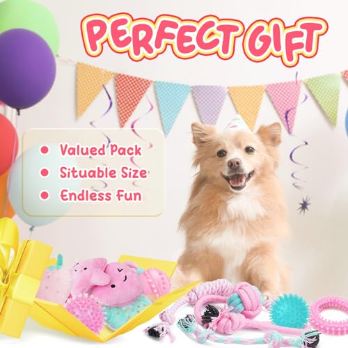 Pink Puppy Toys for Boredom (Pink-Green)