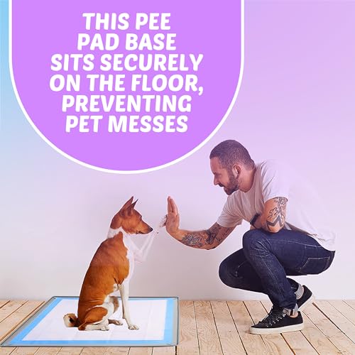 Dog Pee Pad Holder Tray Fits for 28” x 34” Pee Pads (34 x 28 Inches / Light Grey)