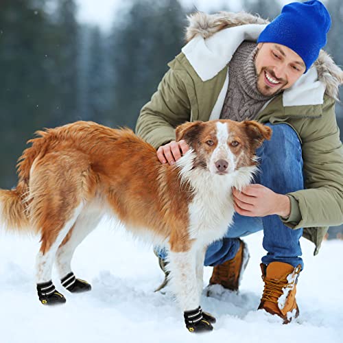 Dog Shoes Large Size Dogs XXL (Black / Size 9:for paw width 3.2-3.3 inches (Pack of 4))