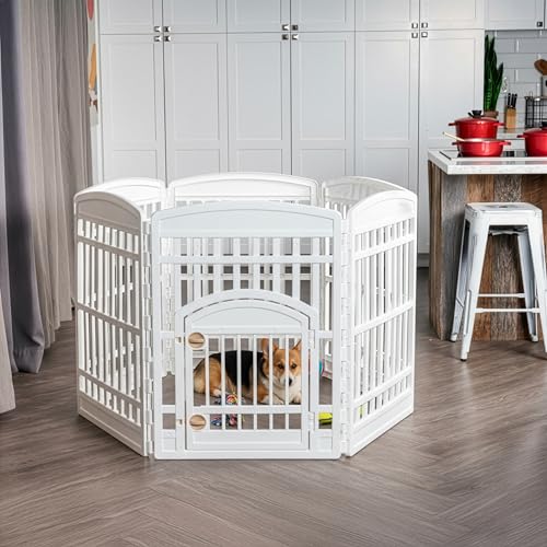6 Panel Dog Playpen (6 Panel - 34" H / White)