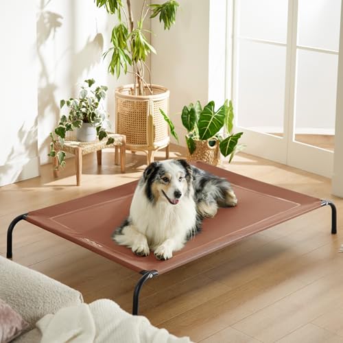 Outdoor Elevated Cooling XL Dog Bed for Extra Large Dog (Terracotta / 54"L x 35.4"W x 8"Th)