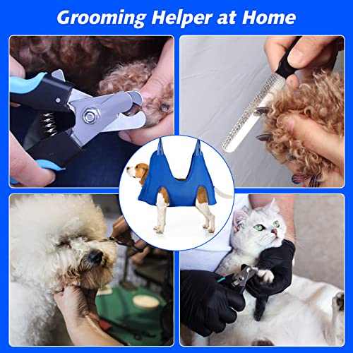 Pet Grooming Hammock (M for Medium Dogs 40LB / Blue)