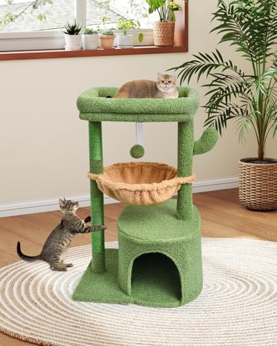 Cactus Cat Tree for Indoor Cats (29.6" / Green)