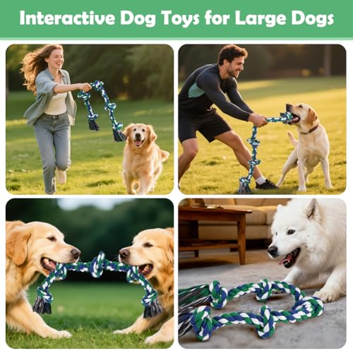 Dog Rope Toy for Large Dogs (Green / Large)