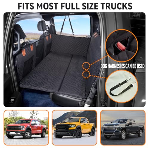 Hard Bottom Dog Car Seat Cover for Full (Black / For Full Size Truck)