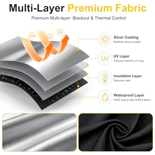 100% Blackout Curtains Bedroom No Drill DIY Curtains 57" W x 39" H (Black / 57"W x 39"L (Pack of 1))