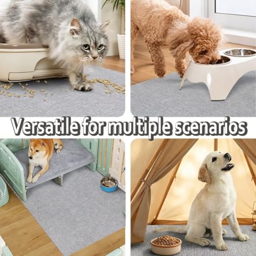 Cat Litter Mat for Litter Box (Gray / 35"L x 24"W)