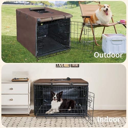 Dog Crate Cover (36.0"L x 23.0"W x 25.0"H / Brown)