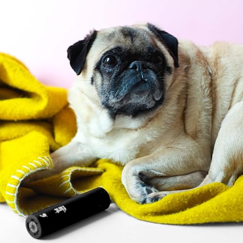 Classic Black Retractable Mini Lint Roller with 90 Extra Sticky Sheets (Black)