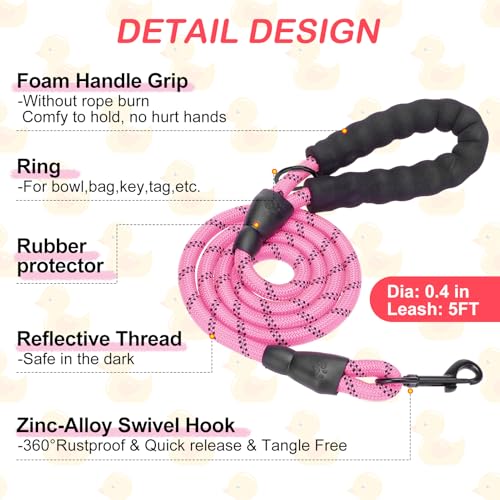 Small Dog Harness and Leash Set (Small(Chest Girth 14.5" - 16") / Pink Ducks)