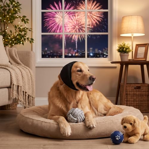 Dog Ear Muffs for Noise Protection Grooming and Blow Drying (Large)