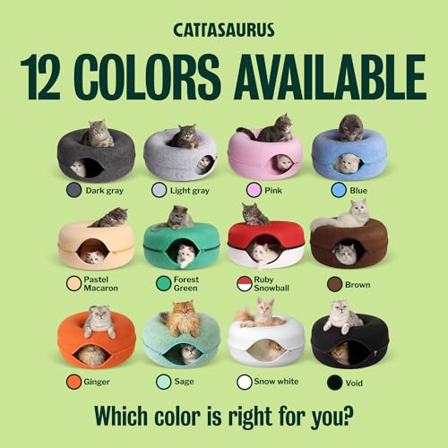 Peekaboo Cat Cave Donut for Multiple & Large Cats up to 30 (Dark Gray / Large)