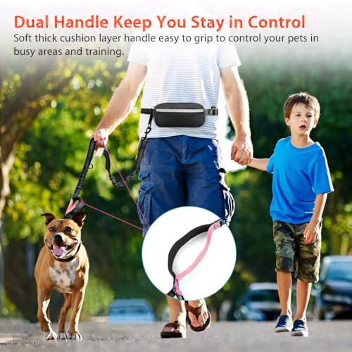 Hands Free Dog Running Leash with Waist Belt (Medium)