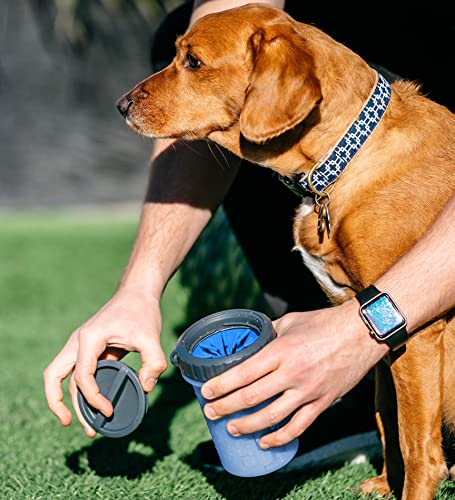 Lidded MudBuster Medium Dog Paw Cleaner (Pro Blue / Medium with Lid)