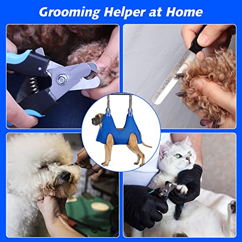 Dog Grooming Hammock for Large Dogs (XXL for Giant Dogs 120LB / Blue)