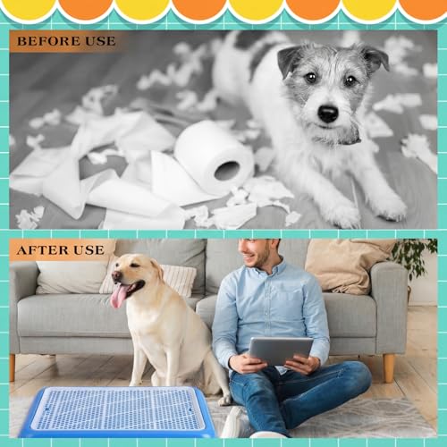 2 Pcs Dog Potty Tray (Blue / 19.7 x 14.2 Inch)