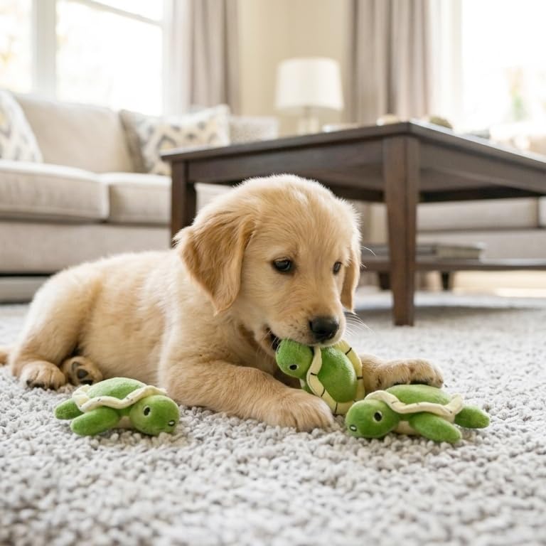 Squeaky Hide and Seek Dog Toys for Small and Medium (4 Turtles Refill)