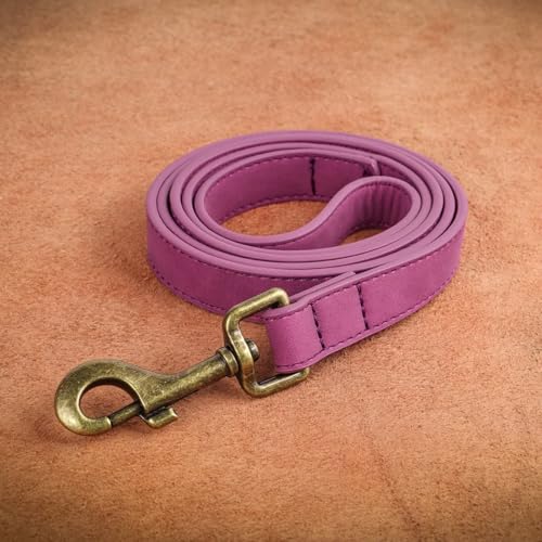 PU Leather Dog Leash for Small Dogs (Purple / 3/4''x 4FT)