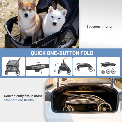 Dog Stroller for Medium & Small Dogs (Gray)