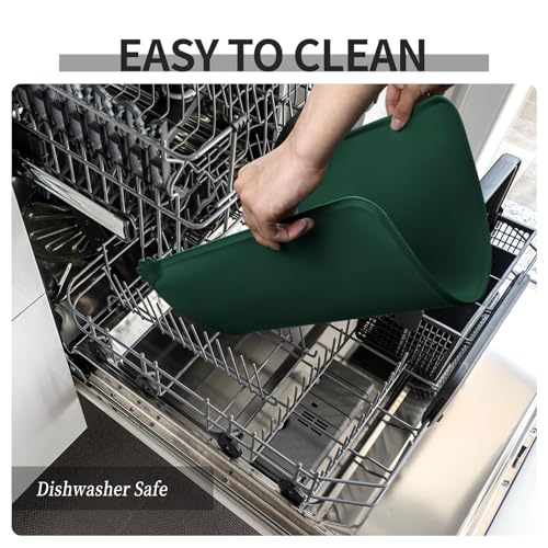 Silicone Pet Feeding Mat (Hunter Green / 32" x 24")