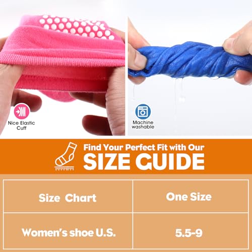 12 Pairs Grip Socks for Women & Men (5.5-9 / Dot Pattern/Black(12 Pairs))