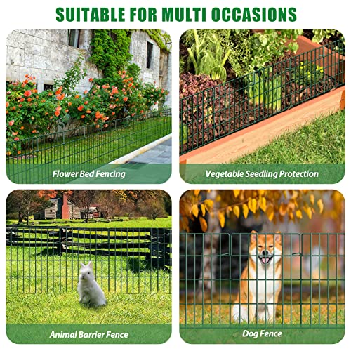 30 Pack Decorative Garden Fence Total 32.5ft (30 pack - 17in(H) x 32.5ft(L) / Green)