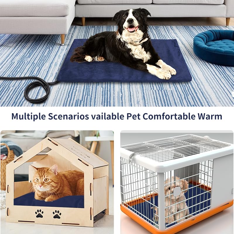 70x40CM Pet Heating Pad with Chew Resistant Cord for Cat and Dog (Medium)