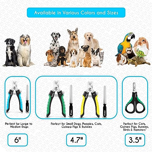 Dog Nail Clippers and Trimmer with Safety Guard to Avoid Over (Blue / Large to Medium pets)