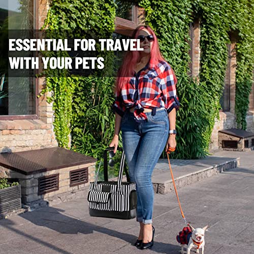 Cat Carrier Dog Carrier (Black White Stripes New)