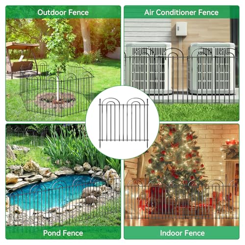 25 Panels No Dig Decorative Garden Fence (25 Pieces, 24in(H) x 50ft(L) / Black)