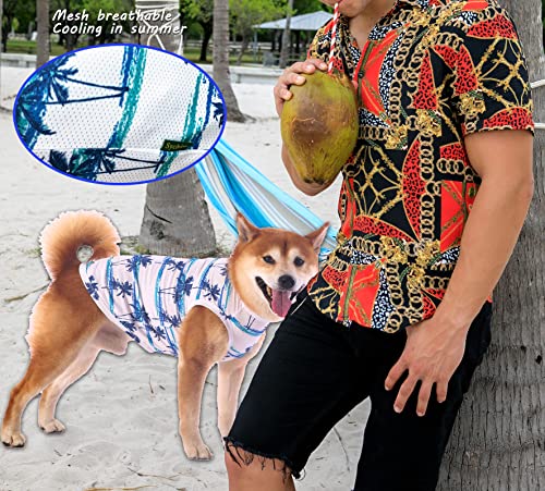 Hawaiian Dog Shirts (Blue+Yellow / X-Small)
