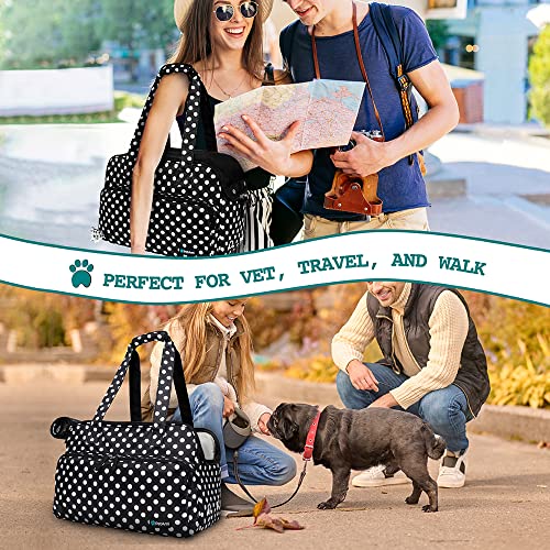 Small Dog Purse Carrier (Polka Dot Black)