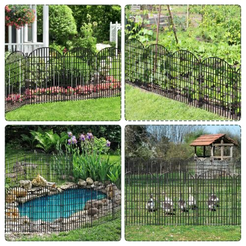 15 Panels No Dig Decorative Garden Fence (Black / 15 Panels, 33ft(L) x 40in(H))